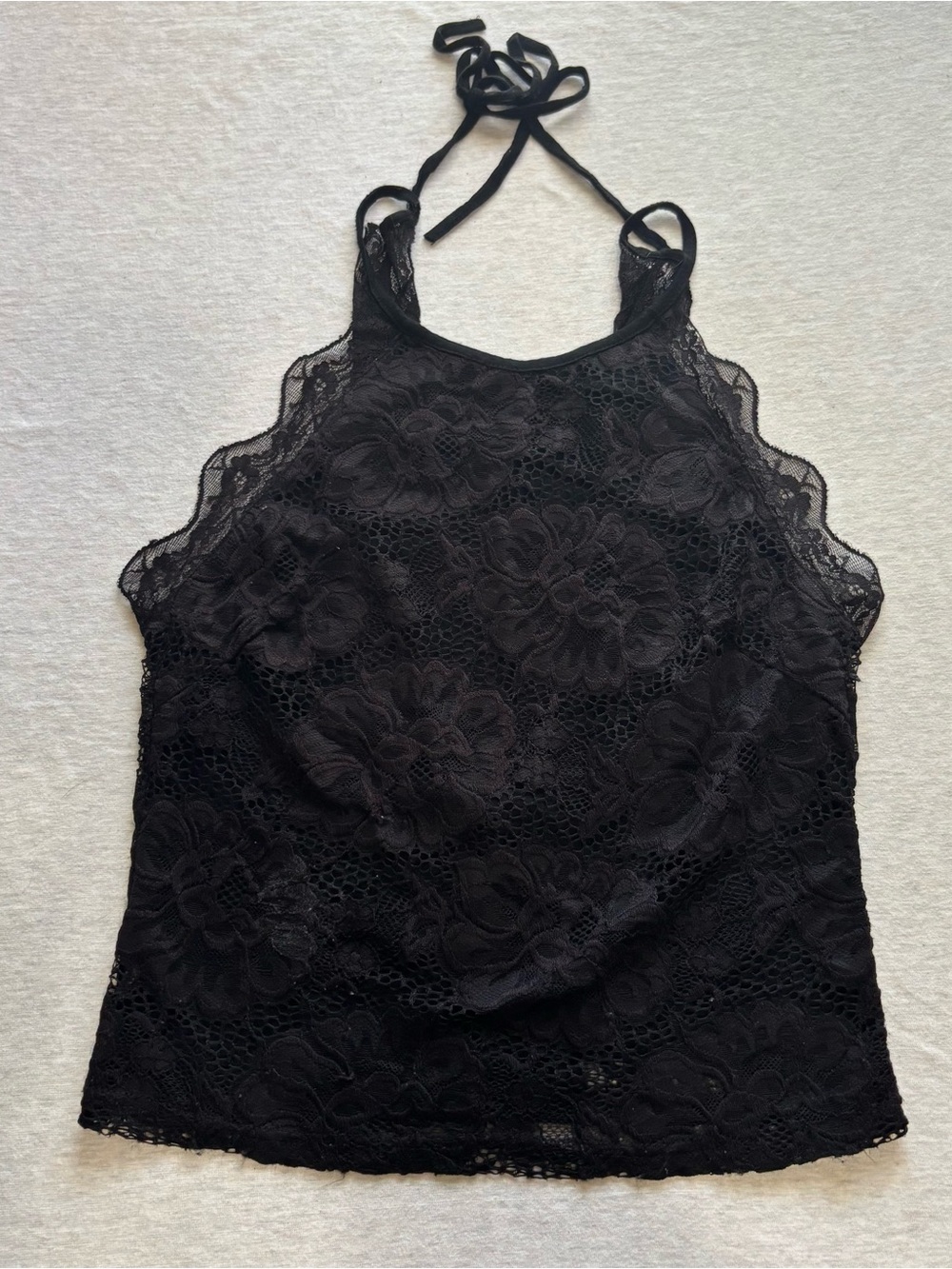Sans Souci Black Lace Open Back Whimsigoth Cami Tank Top S